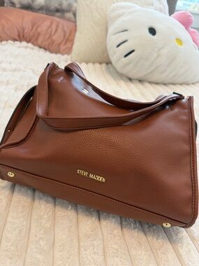 Steve Madden Chestnut Pebbled Shoulder Bag